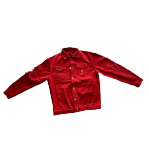 Distressed Jean Jacket (RED)